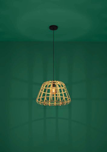 Светильник подвесной Montezuelo 390151 Eglo бежевый 1 лампа, основание чёрное в стиле кантри  фото 2