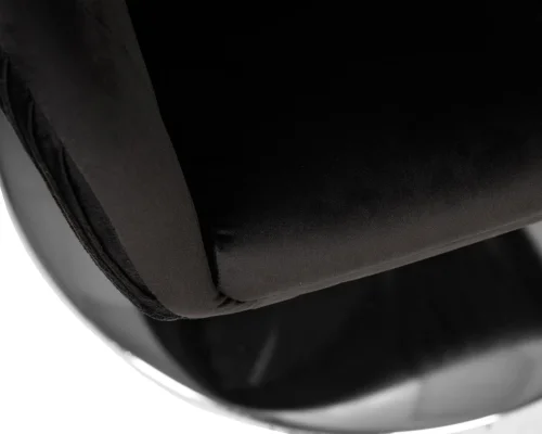 Кресло дизайнерское  8600-LM,  цвет сиденья черный велюр (1922-21), цвет основания хром Dobrin, чёрный/велюр, ножки/металл/хром, размеры - 750*900***600*570 фото 8