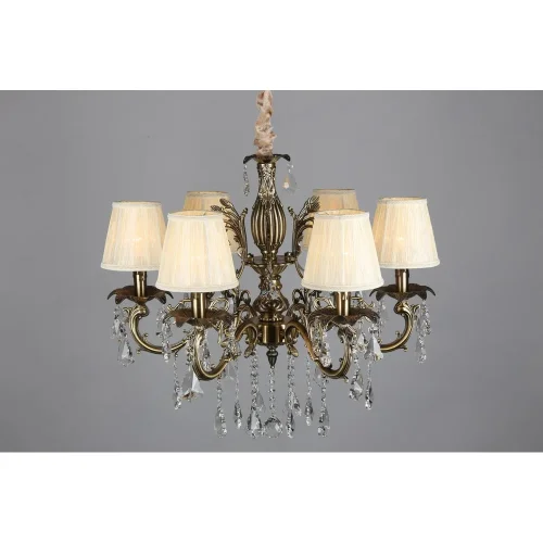Люстра подвесная Catanzaro OML-30813-06 Omnilux бежевая на 6 ламп, основание бронзовое в стиле классический фото 6