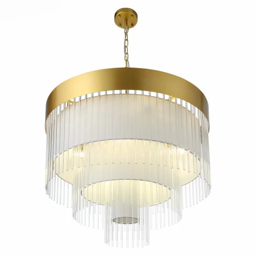 Люстра подвесная Aversa SL1352.203.12 ST-Luce белая прозрачная на 12 ламп, основание золотое в стиле современный  фото 3