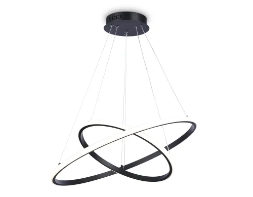 Светильник подвесной LED FL40812 Ambrella light чёрный 1 лампа, основание чёрное в стиле хай-тек современный кольца