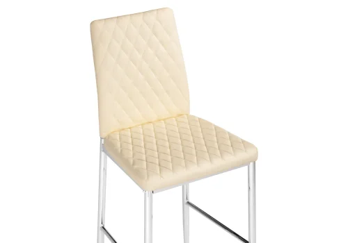 Барный стул Teon beige / chrome 15514 Woodville, бежевый/искусственная кожа, ножки/металл/хром, размеры - *1000***410*500 фото 5