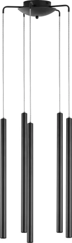 Светильник подвесной LED Tubo L5T747237 Lightstar чёрный на 3 лампы, основание чёрное в стиле минимализм современный трубочки