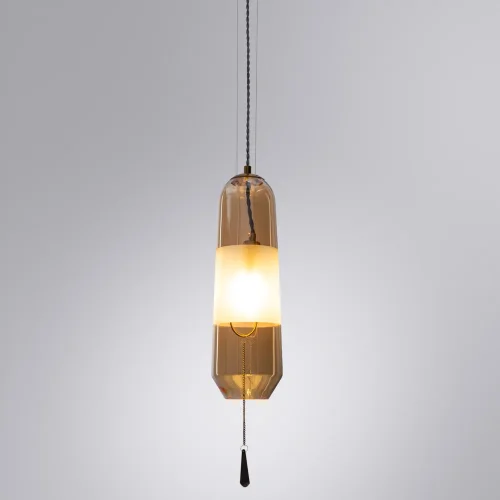 Светильник подвесной Lich 5012/28 SP-1 Divinare янтарный 1 лампа, основание бронзовое в стиле современный  фото 2
