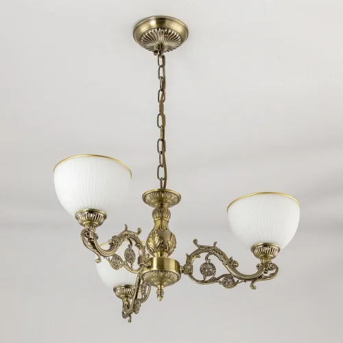 Люстра подвесная / потолочная Адриана CL405233 Citilux белая на 3 лампы, основание бронзовое в стиле классический  фото 8