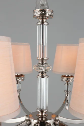 Люстра подвесная Maranza OML-87203-08 Omnilux бежевая на 8 ламп, основание серебряное в стиле классика  фото 4
