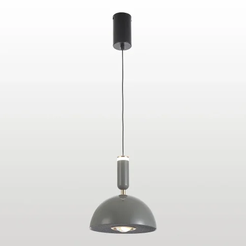 Светильник подвесной LED Irvine LSP-7293 Lussole серый 1 лампа, основание чёрное в стиле хай-тек современный 