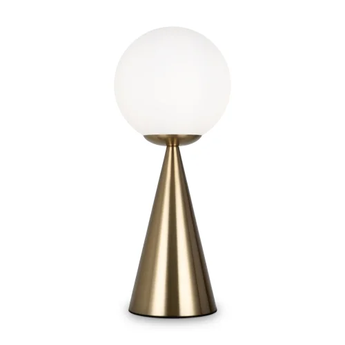 Настольная лампа Glow FR5289TL-01BS Freya белая на 1 лампу, основание латунь металл в стиле современный молекула шар фото 5