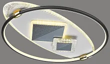 Светильник потолочный LED с пультом 438-347-04 Velante чёрный белый 1 лампа, основание чёрное белое золотое в стиле современный хай-тек с пультом кольца