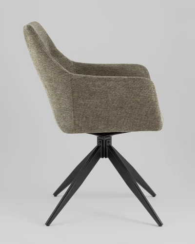 Стул обеденный Enid, серо-зеленый УТ000039276 Stool Group, зелёный/рогожка, ножки/металл/чёрный, размеры - ***** фото 3