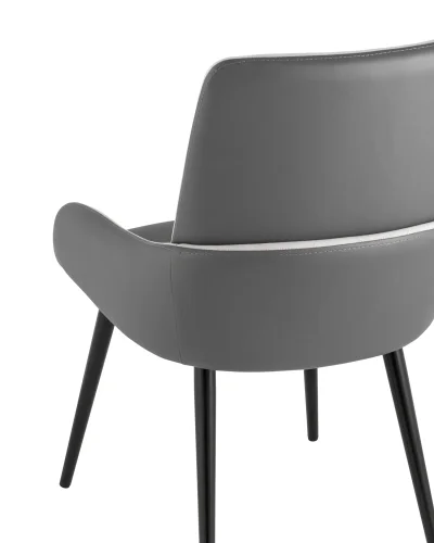 Стул Мюнхен экокожа серая велюр серый УТ000035940 Stool Group, серый/экокожа, ножки/металл/чёрный, размеры - ****530*580 фото 5