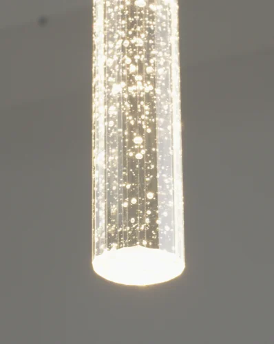 Светильник подвесной LED Ran V10898-PL Moderli чёрный прозрачный 1 лампа, основание чёрное в стиле современный трубочки фото 4