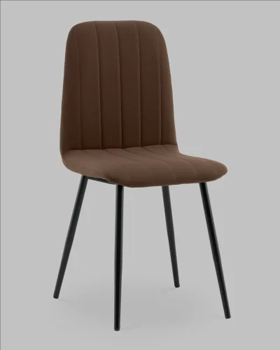 Стул Easy new велюр коричневый УТ000041669 Stool Group, коричневый/велюр, ножки/металл/чёрный, размеры - *****