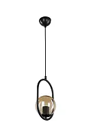 Светильник подвесной Kerrie TL1609H-01BK Toplight янтарный 1 лампа, основание чёрное в стиле лофт 