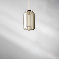 Светильник подвесной Scrum V2141-P Moderli янтарный 1 лампа, основание латунь в стиле современный выдувное