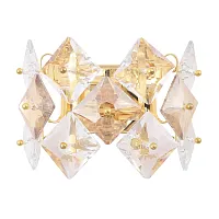 Бра CHOKOLATE  AP2 Crystal Lux янтарный прозрачный 2 лампы, основание золотое в стиле современный фьюжн 