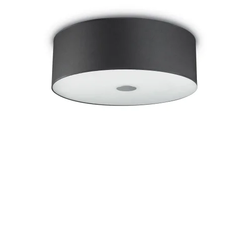 Люстра потолочная WOODY PL5 NERO Ideal Lux чёрная на 5 ламп, основание хром в стиле современный 