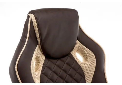 Кресло игровое Raid коричневое 11321 Woodville, коричневый/искусственная кожа, ножки/пластик/чёрный, размеры - *1240***600*630 фото 8
