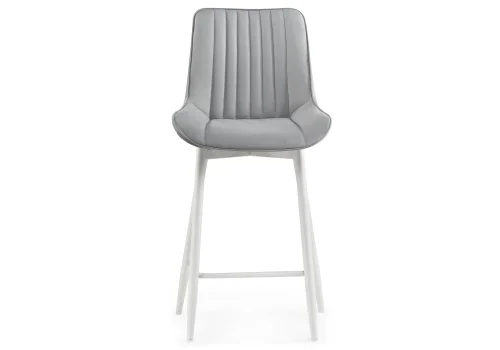 Полубарный стул Седа К светло-серый / белый 511176 Woodville, серый/велюр, ножки/металл/белый, размеры - ****490*570 фото 2