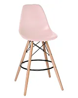Стул барный 638GPP-LMZL DSW BAR, цвет сиденья светло-розовый (PK-02), цвет основания светлый бук Dobrin, розовый/, ножки/бук/светлый бук, размеры - ****560*560