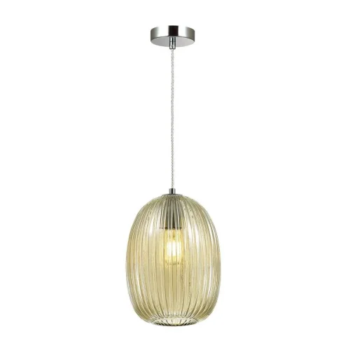 Светильник подвесной Dori 4703/1 Odeon Light коричневый на 1 лампу, основание хром в стиле современный выдувное