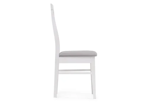 Деревянный стул Рейнир серый / белый 528938 Woodville, серый/велюр, ножки/массив березы дерево/белый, размеры - ****450*500 фото 3