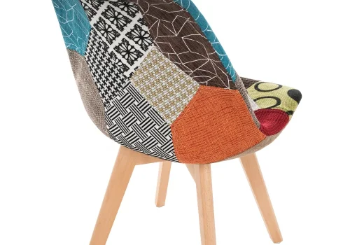 Деревянный стул Mille fabric multicolor 11731 Woodville, разноцветный/ткань, ножки/массив бука дерево/натуральный, размеры - ****490*600 фото 5