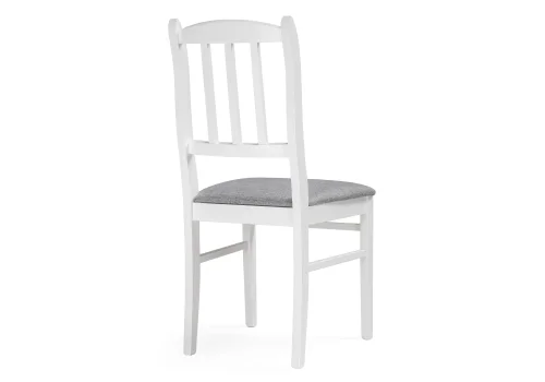 Деревянный стул Мириел белый / серый 527065 Woodville, серый/ткань, ножки/массив березы дерево/белый, размеры - ****450*500 фото 4