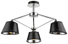 Люстра потолочная 296-107-03 Velante чёрная на 3 лампы, основание хром в стиле современный 