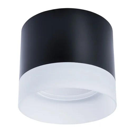 Светильник накладной Castor A5554PL-1BK Arte Lamp белый на 1 лампу, основание чёрное в стиле современный круглый