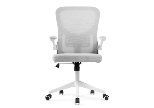 Компьютерное кресло Konfi light gray / white 15329 Woodville, серый/сетка ткань, ножки/металл/белый, размеры - *1110***600*660 фото 2