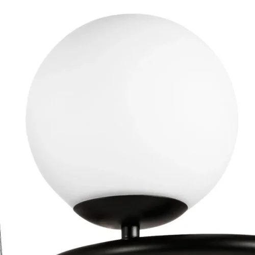 Люстра подвесная Globo 815097 Lightstar белая на 9 ламп, основание чёрное в стиле арт-деко молекула шар фото 7