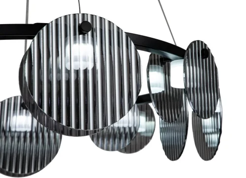 Светильник подвесной LED с пультом Relux 4008/02/08P Stilfort серый чёрный 1 лампа, основание чёрное в стиле современный с пультом фото 4