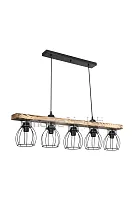 Светильник подвесной Merilyn TL1648H-05BK Toplight чёрный на 5 ламп, основание чёрное коричневое в стиле лофт кантри 