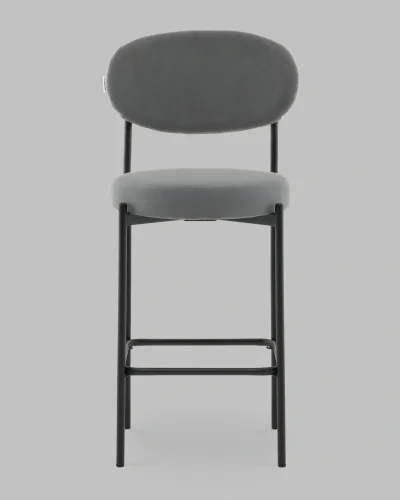 Стул Полубарный Бриф DD велюр серый УТ000041515 Stool Group, серый/велюр, ножки/сталь/чёрный, размеры - ***** фото 2