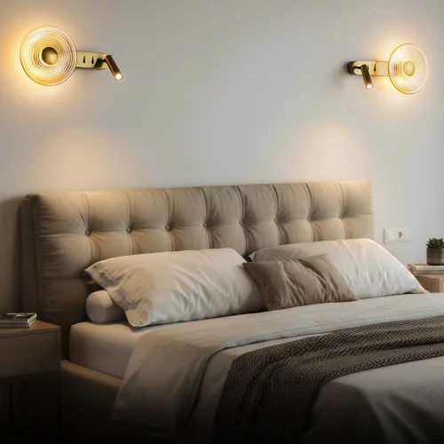 Бра с выключателем LED Corta CL245033 Citilux янтарный на 1 лампу, основание бронзовое в стиле современный хай-тек для чтения фото 6