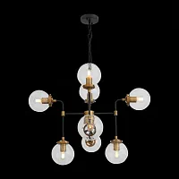 Люстра подвесная Varieta SL234.403.08 ST-Luce прозрачная на 8 ламп, основание чёрное в стиле лофт 