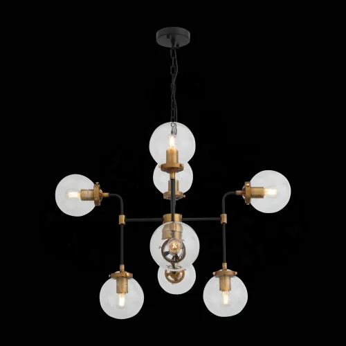 Люстра подвесная Varieta SL234.403.08 ST-Luce прозрачная на 8 ламп, основание чёрное в стиле лофт 