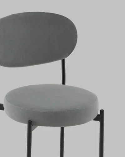 Стул Полубарный Бриф DD велюр серый УТ000041515 Stool Group, серый/велюр, ножки/сталь/чёрный, размеры - ***** фото 7