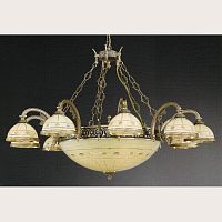 Люстра подвесная  L 7004/10+4 Reccagni Angelo бежевая на 14 ламп, основание античное бронза в стиле классический 