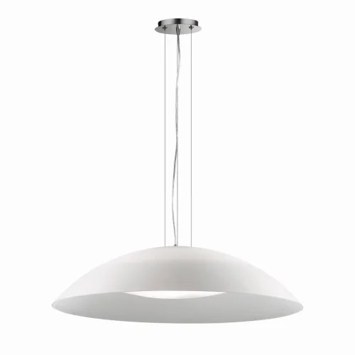 Светильник подвесной LENA SP3 D74 BIANCO Ideal Lux белый на 3 лампы, основание хром в стиле современный 