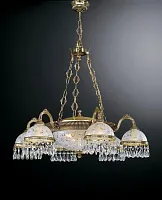 Люстра подвесная  L 6300/6+3 Reccagni Angelo белая на 9 ламп, основание золотое в стиле классический 