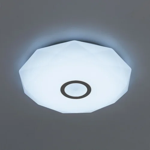 Светильник потолочный LED с пультом с Алисой Диамант Смарт CL713A40G Citilux белый 1 лампа, основание белое в стиле современный с пультом фото 3