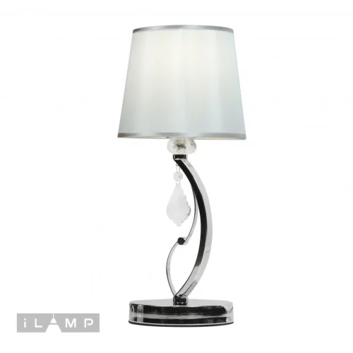 Настольная лампа Amadea RM5220/1T CR iLamp белая 1 лампа, основание хром металл в стиле современный американский  фото 3