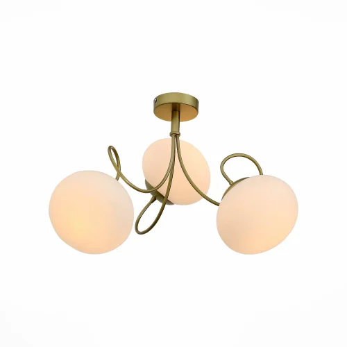 Люстра потолочная Acini SL717.202.03 St-Luce белая на 3 лампы, основание золотое в стиле современный 