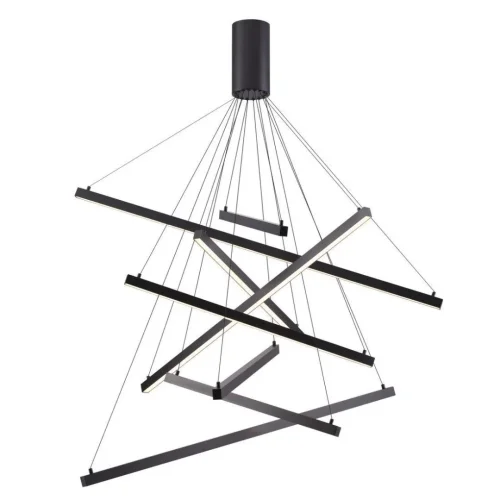 Светильник подвесной LED Cometa 3860/96B Odeon Light чёрный на 1 лампу, основание чёрное в стиле современный хай-тек линейный