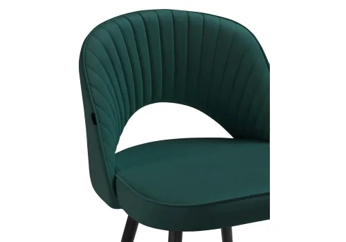 Деревянный стул Сандвикен черный / velutto 20 462400 Woodville, зелёный/велюр, ножки/металл/чёрный, размеры - ****500*550 фото 6