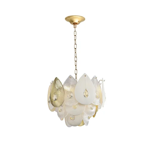 Люстра подвесная Cabochon 5050/11 Odeon Light золотая прозрачная белая на 11 ламп, основание золотое в стиле современный флористика  фото 3
