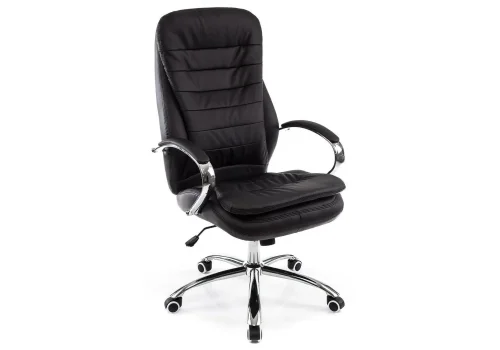 Компьютерное кресло Tomar черное 1740 Woodville, чёрный/искусственная кожа, ножки/металл/хром, размеры - *1260***680*680