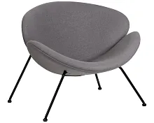 Кресло дизайнерское  72-LMO EMILY, цвет сиденья серый (AF7), цвет основания черный Dobrin, серый/ткань, ножки/металл/чёрный, размеры - ****810*780